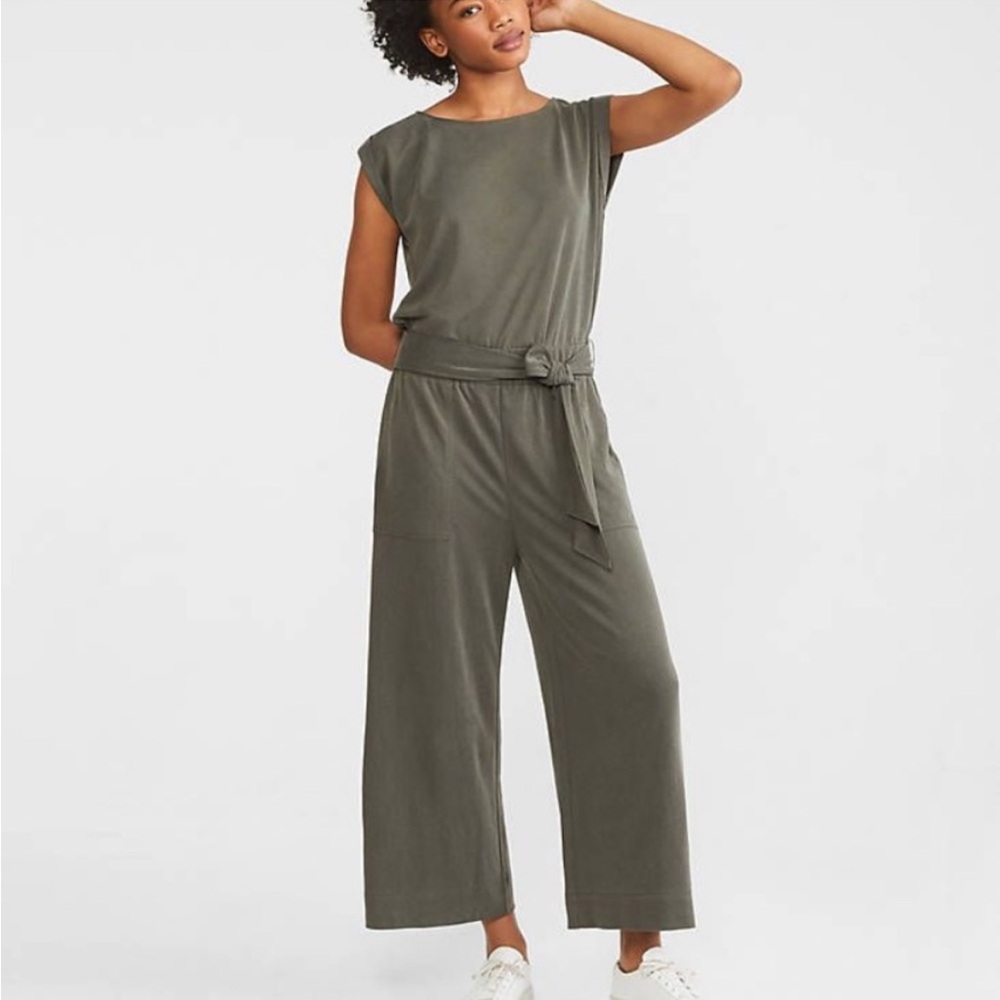LOFT Lou & Grey Sand-washed Olive Jumpsuit Small